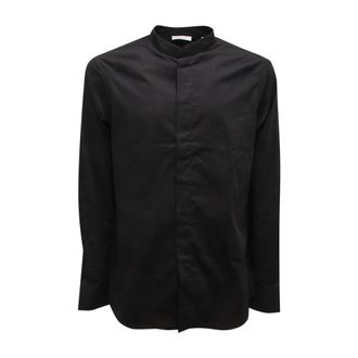 Paolo Pecora Casual Shirts, male, Black, 2XL, Korean Collar Shirt Model 23I