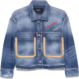 Dsquared2 Giacca denim con frange - Blu