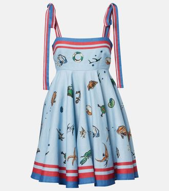 Alemais Al&eacute;mais Printed linen minidress