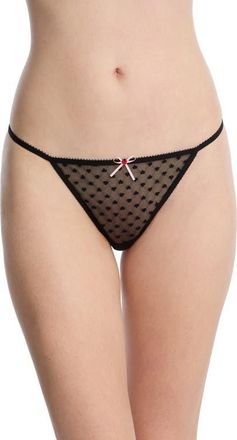 Skarlett Blue Heart Breaker Lace G-String Thong in Black at Nordstrom, Size X-Large