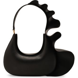 Cult Gaia Zoella Leather Shoulder Bag in Black at Nordstrom