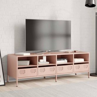 Berkfield Home TV Cabinet Pink 135x39x43.5 cm Cold-rolled Steel