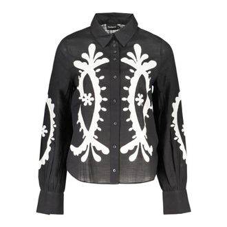 Desigual Shirts, female, Black, Size: XS Flora Long-Sleeved Shirt