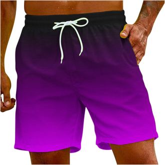 Generic Mens Colors Sweat Absorbent Breathable Beach Pants Stretch Swim Shorts Men (Purple, M)