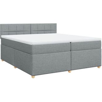 vidaXL Vidaxl - Cama Box Spring Con Colch&oacute;n Tela Gris Claro 200x200 Cm