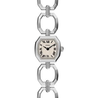 Fossil Harlow Mini Chain Link Bracelet Watch, 20mm in Silver at Nordstrom