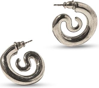 Panconesi Spiral Design Rhodium Finish Earrings