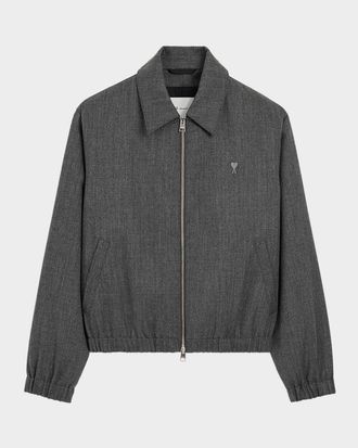Ami Men & apos;s Wool Full-Zip Blouson