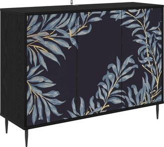 vidaXL Aparador Dokkum Roble Negro 102 X 33 X 76 Cm Vidaxl