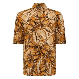 Alberta Ferretti Flowered Short-Sleeved Shirt - female - Alberta Ferretti - Shirts - Multicolor - S - Blouses & Shirts