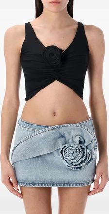 Magda Butrym Top da nuoto con applicazione a fiori - Nero