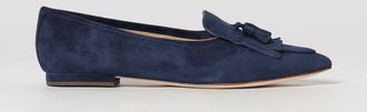 Lauren Ralph Lauren Ballerina Londyn in camoscio con frange e nappe
