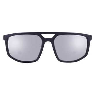 Emporio Armani Light Grey Mirror Silver Navigator Mens Sunglasses EA4248U 50016G 58