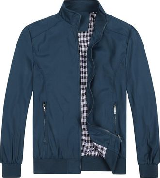 AlltheMen Mens Summer Bomber Jackets Baseball Lightweight Windbreaker Sports Coat 1601 Navy Blue 3XL