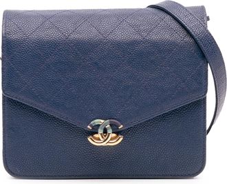Chanel Pre-owned Womens Leather Crossbody Bag - Dark Blue - One Size