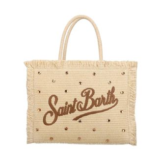 MC2 Saint Barth Tote Bags, female, Beige, Size: ONE SIZE Vanity Straw Bag