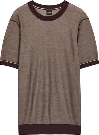 BOSS Boss Nalon Knit Cotton-blend T-shirt - Dark Brown - Xxl