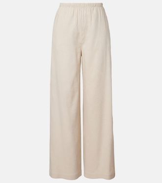 Max Mara Destino linen-blend wide-leg silhouette