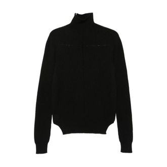 Rick Owens Maglione Dolcevita a Coste - - Knitwear - Donna - Nero - M