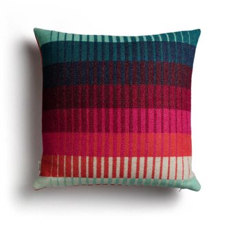 Roros Tweed &Aring;smund Gradient Kissen 50 x 50 cm, rot / t&uuml;rkis