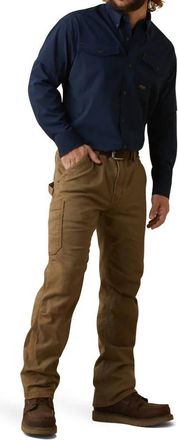 Ariat Rebar Made Tough Venttek Durastretch Shirt In Navy