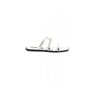 Karl Lagerfeld Schoenen, Dames, Grijs, 36 EU, Leer, Rhinestone Slide