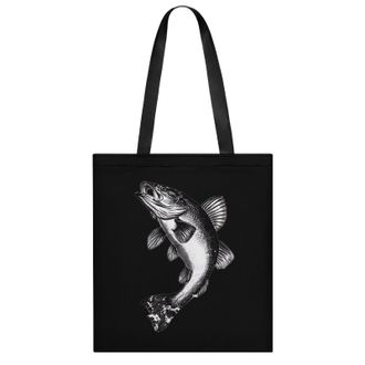 Generic Bass Fish Womens Tote Casual Shopping Bag Lightweight Shoulder Bags Hobos Handbag for Work Travel Daily 35x40cm