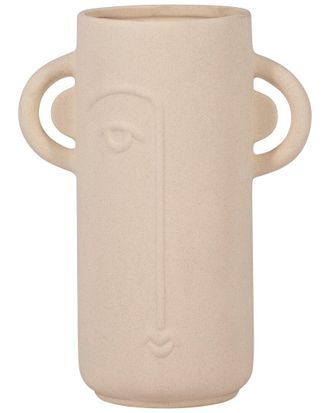 Sagebrook Home 10in Ceramic Face Vase with Handles
