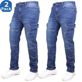 Blue Ice Mens Stretch Cargo Pocket Jeans-2 Pack