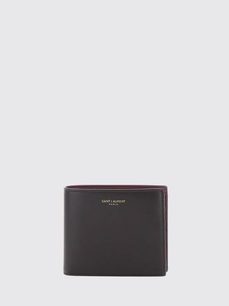 Saint Laurent Portafoglio bifold in pelle di vitello liscia con logo