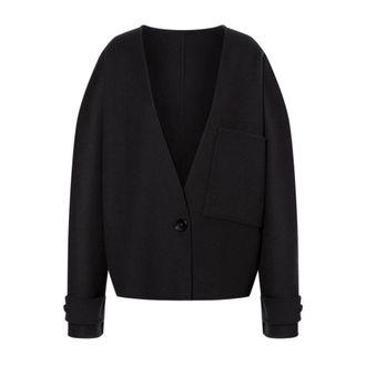 Philosophy di Lorenzo Serafini Jassen, Dames, Zwart, M, Wol, V-neck Single-button Jacket