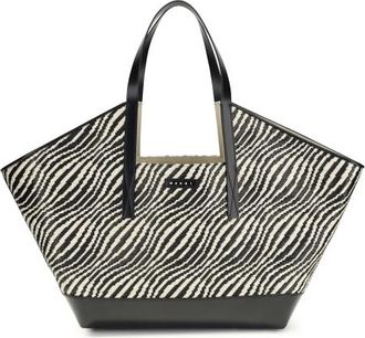 Marni Raffia Effect Fabric Tote Bag
