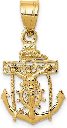Diamond2Deal 10k Yellow Gold Mariners Cross Pendant