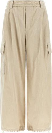 Brunello Cucinelli Baggy Cargobroek - Dames - Broeken - Beige - Maat: XS Katoen
