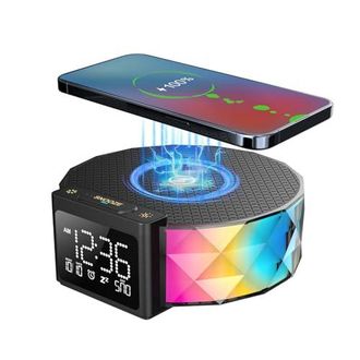 OEM Despertador Con Carga R&aacute;pida Inal&aacute;mbrica De 15 W, Despertador Digital Con Luz Nocturna Para Dormitorio, Luz Nocturna Rgb De 5 Colores, Modo De Repetic