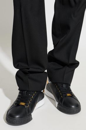 Versace Jeans Couture Sports Shoes With Printed Logo, Mens, Black