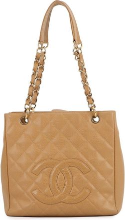 Chanel Beige Grained Calfskin Tote Bag (Pre-Owned)