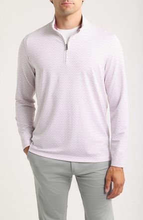 Johnston & Murphy Game Day XC+ Goal Post Print Quarter Zip Pullover in Burgundy at Nordstrom, Size Xx-Large