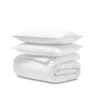 Bare Home Organic Cotton Jersey Duvet Cover & Pillowsham Set in White at Nordstrom, Size King