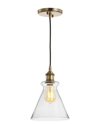Jonathan Y Designs Jonathan Y Goldwater 7.5In Adjustable Drop Metal Glass Led Pendant