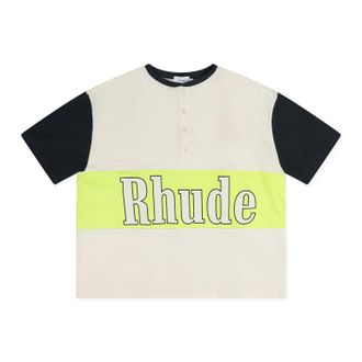 Rhude Natural Panel Henley T-Shirt