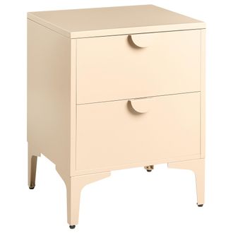Beliani Mesita De Noche Industrial De Acero Con 2 Cajones Mueble De Almacenaje Para Oficina En Casa Beige Claro Ardura