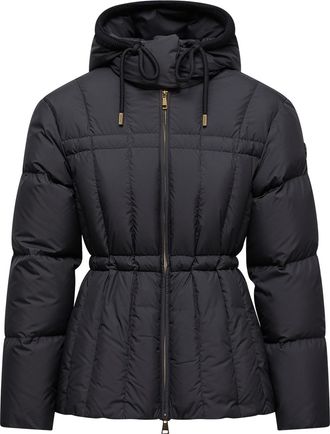 Moncler Moncler Estom Vertical-quilted Hooded Short Down Jacket, Women, Black, Size: 00