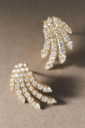 Nadri Diva Fan Hoop Earrings