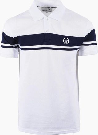 Sergio Tacchini Mens SERGIO TACCHINI YOUNG LINE POLO WHITE/MARITIME BLUE - Size: 44