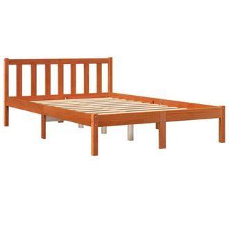 Berkfield Home Beautiful Bed Frame without Mattress Wax Brown 135x190 cm Double
