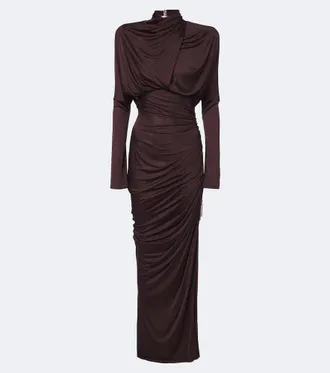 Balmain Draped jersey maxi dress