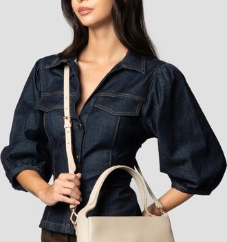 Alexander Smith Cindy shoulder bag with shoulder strap in beige tumbled leather