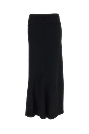 Junya Watanabe Black Tiered Wool-Knit Maxi Skirt
