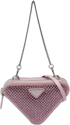Prada Pre-owned Mini Bags, female, Pink, Size: ONE SIZE Pre-owned Mini Triangle Pouch